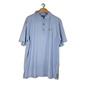 FootJoy FJ Light Blue Golfing Legend Men's Polo Shirt - Large